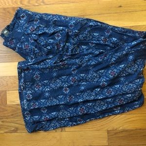 Boho Patterned Flowy High-Rise Pants